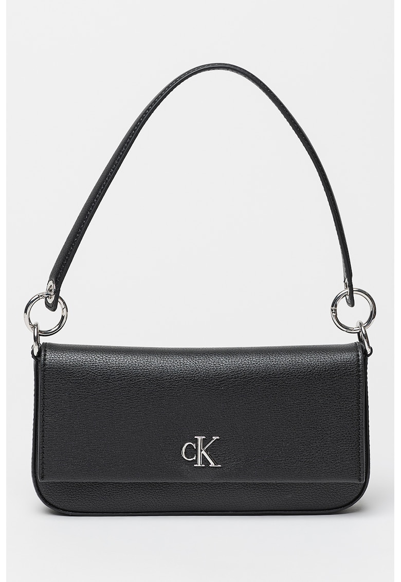 Geanta din piele ecologica cu bareta de umar si logo