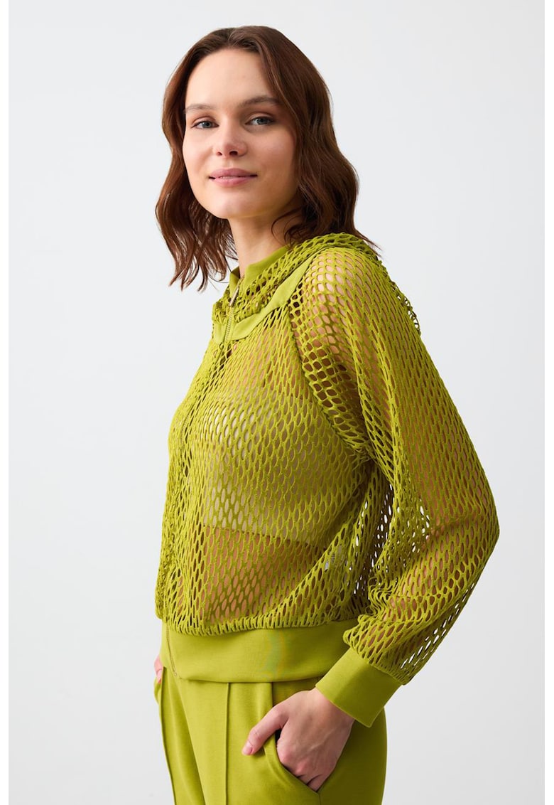 Jacheta de plasa cu design semi-transparent