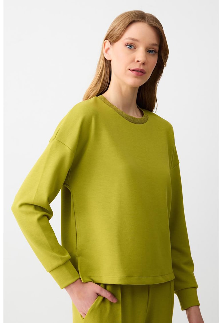 Bluza de trening din amestec de modal cu maneci cazute