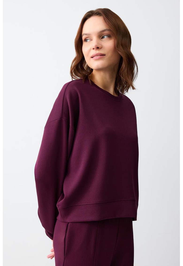 Bluza de trening din amestec de modal cu maneci cazute