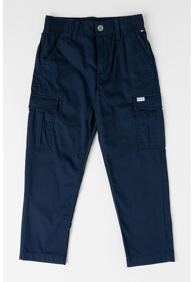 Pantaloni cargo din amestec de bumbac cu buzunare