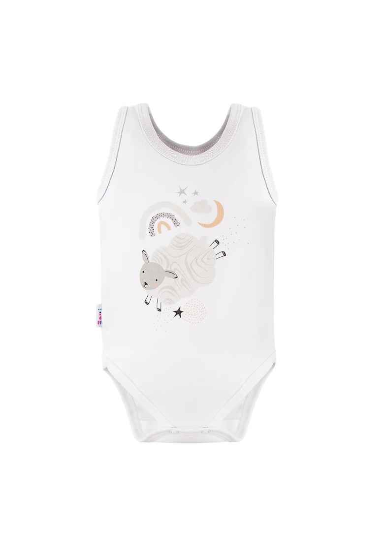 Body fara maneci cu model oita -  - Mellow - Alb - pentru baietei