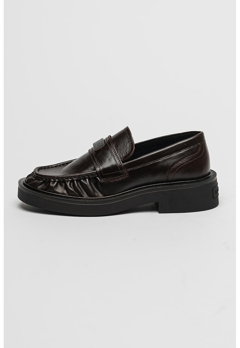 Pantofi loafer de piele cu toc