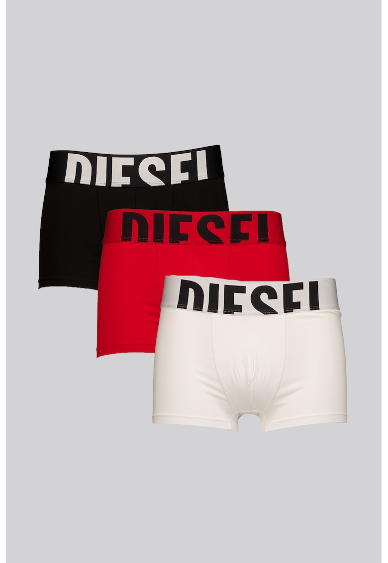 Set de boxeri cu banda logo in talie - 3 perechi - Rosu/Alb/Negru