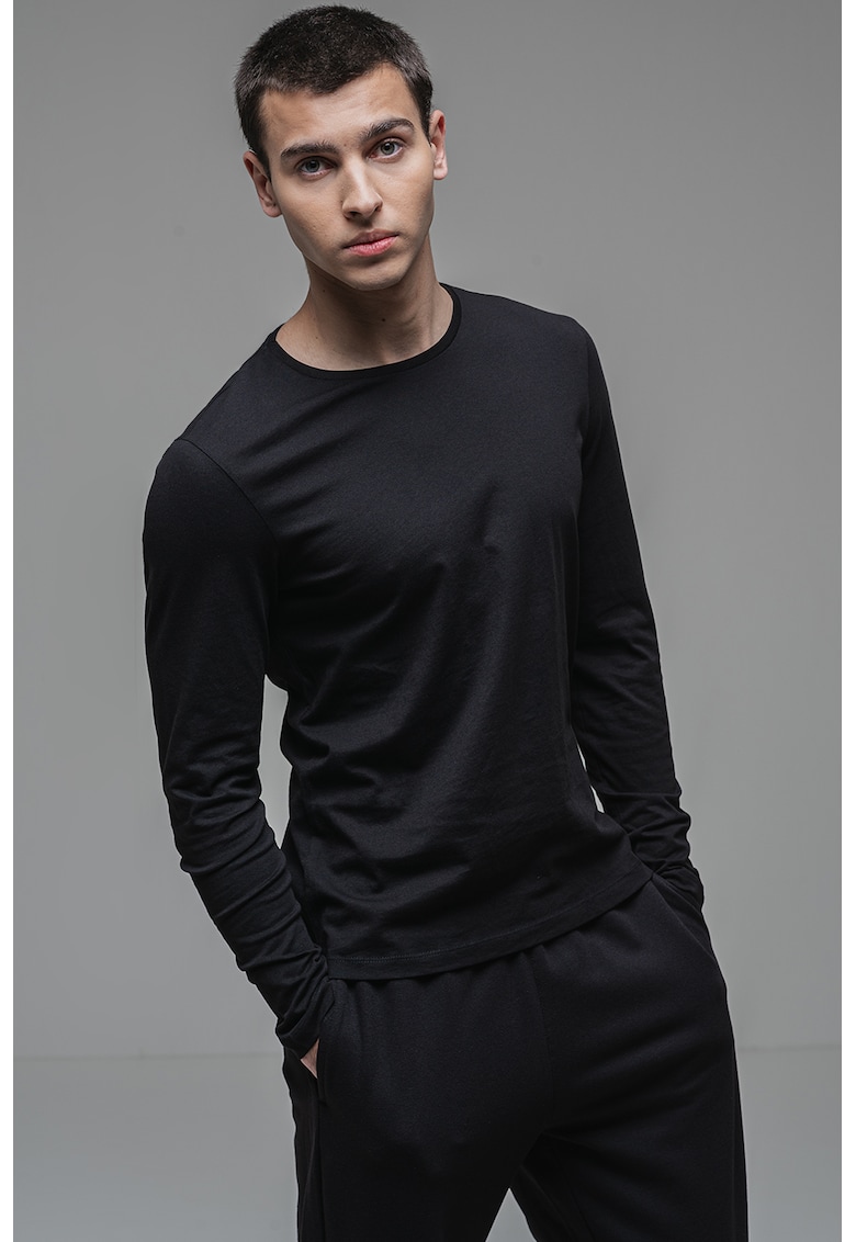 Bluza slim-fit cu decolteu la baza gatului