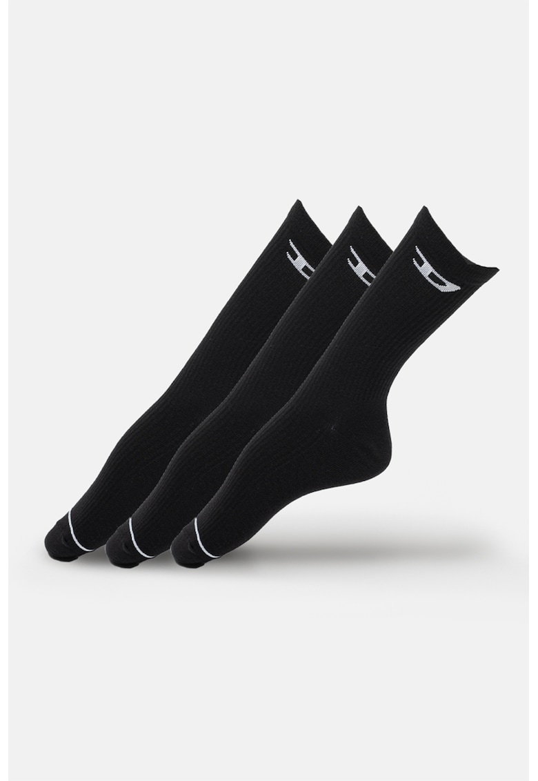 Set de sosete lungi cu detaliu logo - 3 Perechi