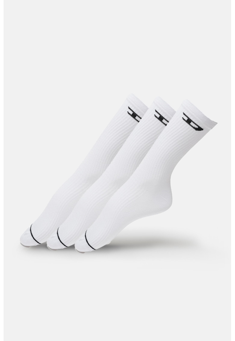 Set de sosete lungi cu detaliu logo - 3 Perechi