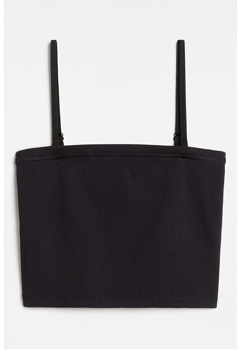 Top crop cu bretele inguste