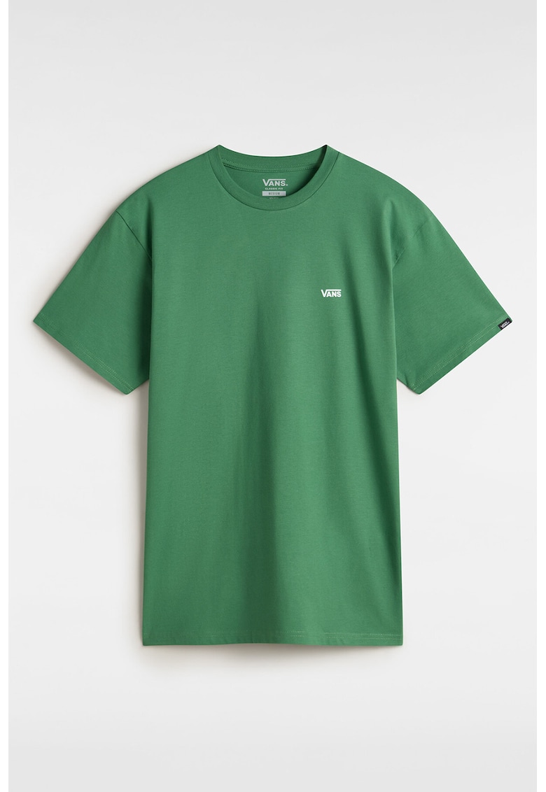 Tricou regular fit cu decolteu la baza gatului - Verde aquamarin