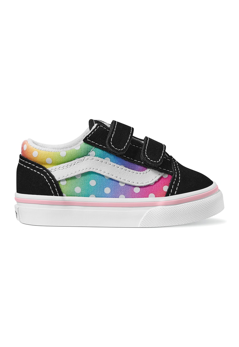 Pantofi sport cu inchidere velcro si detalii cu model florescent