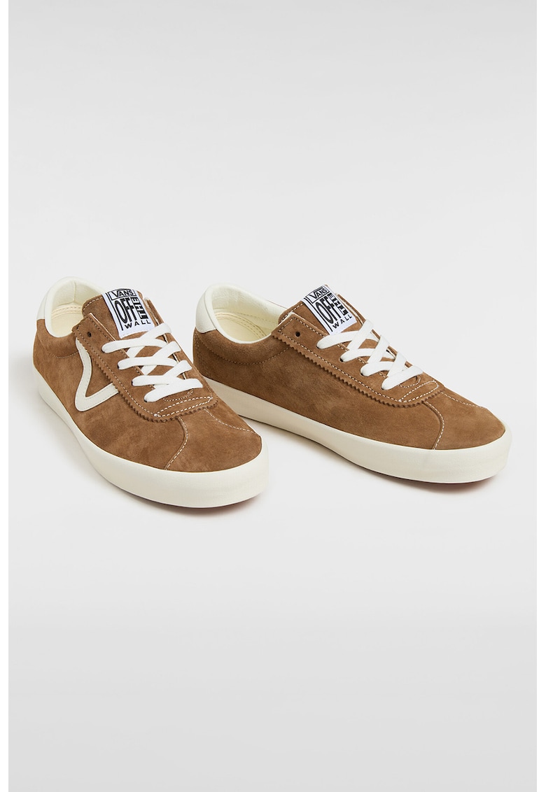 Tenisi din piele intoarsa cu aplicatie logo