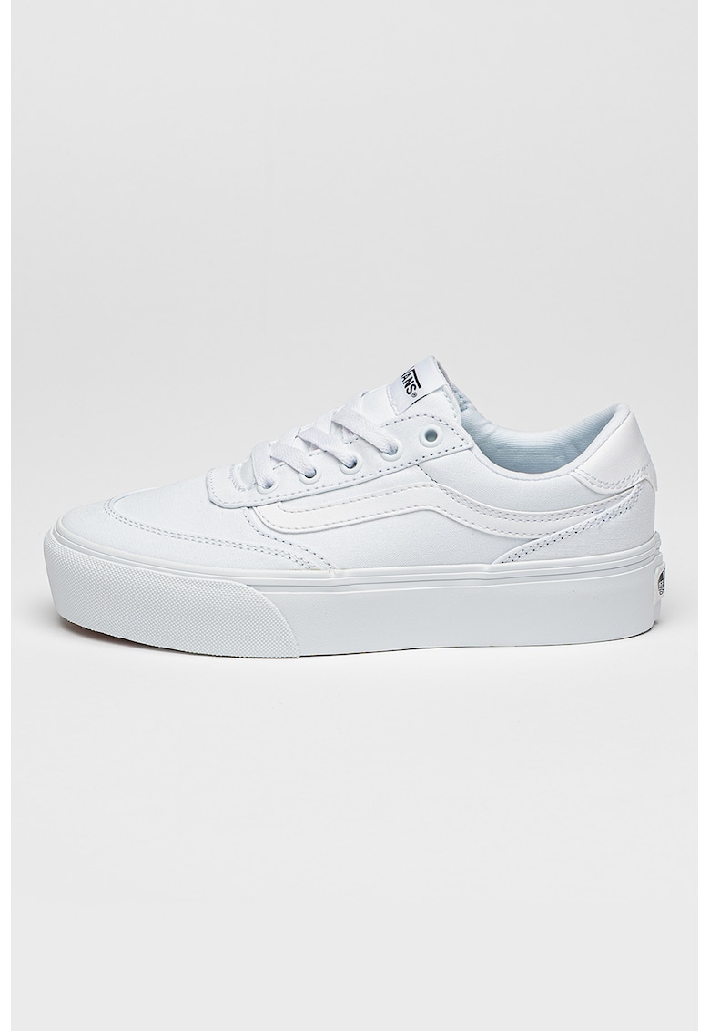 Pantofi sport flatform din material textil Brooklyn - Alb