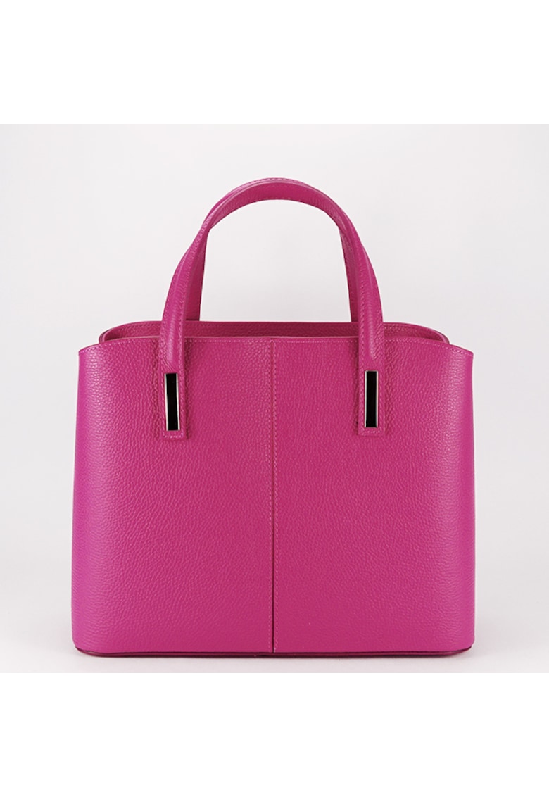Geanta mare din piele naturala 8922 - Fucsia - 25x32x14