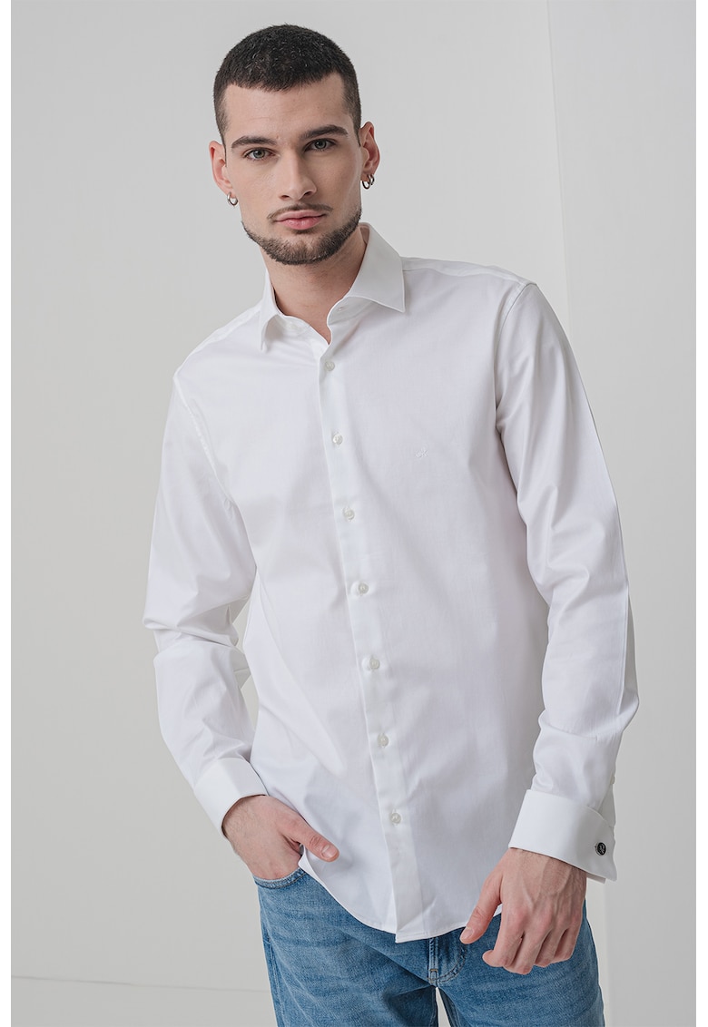 Camasa regular fit din amestec de bumbac organic