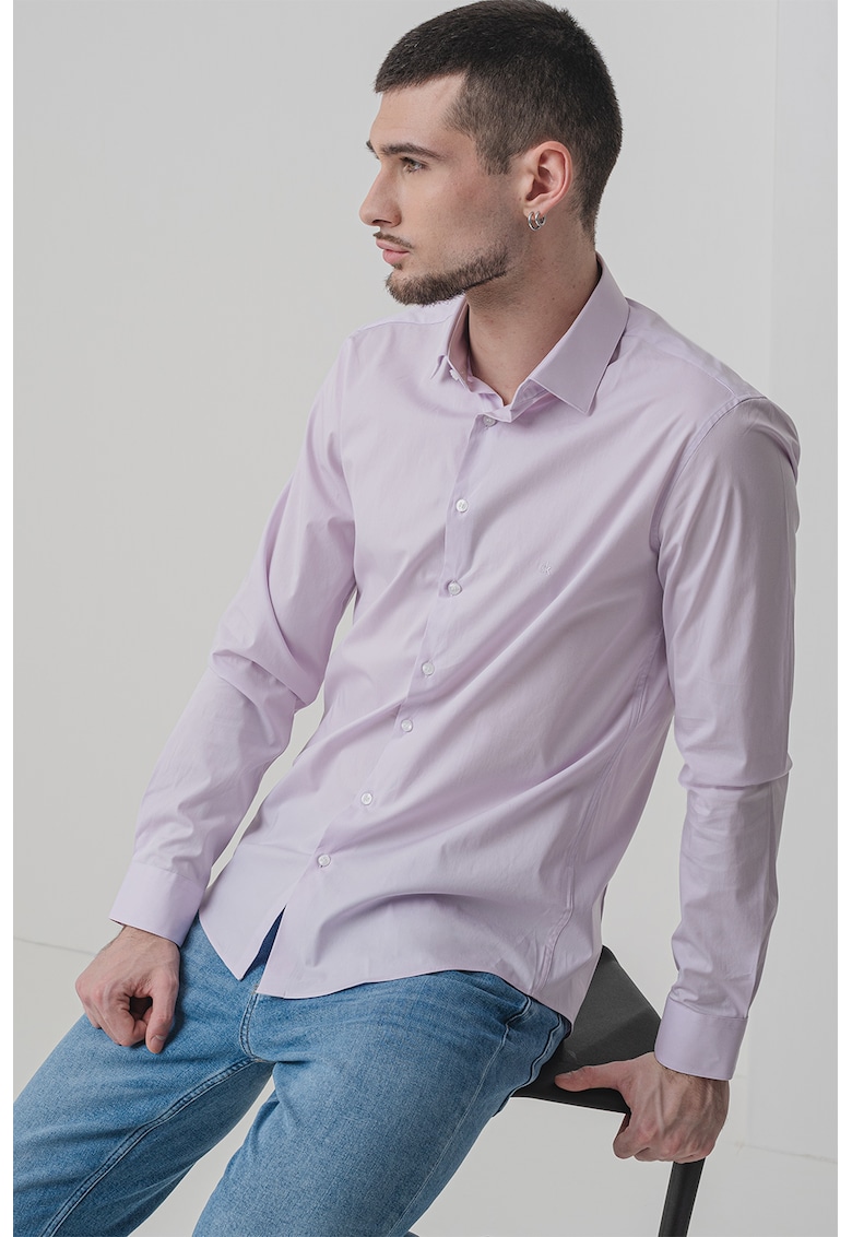 Camasa slim fit uni - Lila