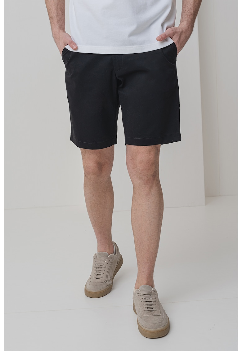 Pantaloni scurti slim fit din amestec de bumbac