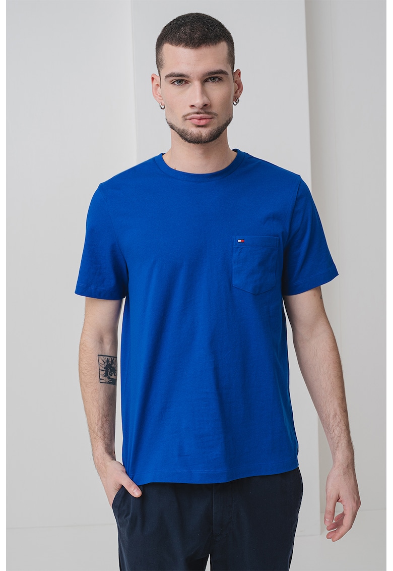 Tricou cu decolteu la baza gatului - Albastru royal