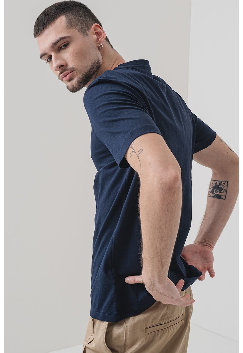 Tricou cu logo - Albastru ultramarin/Alb murdar