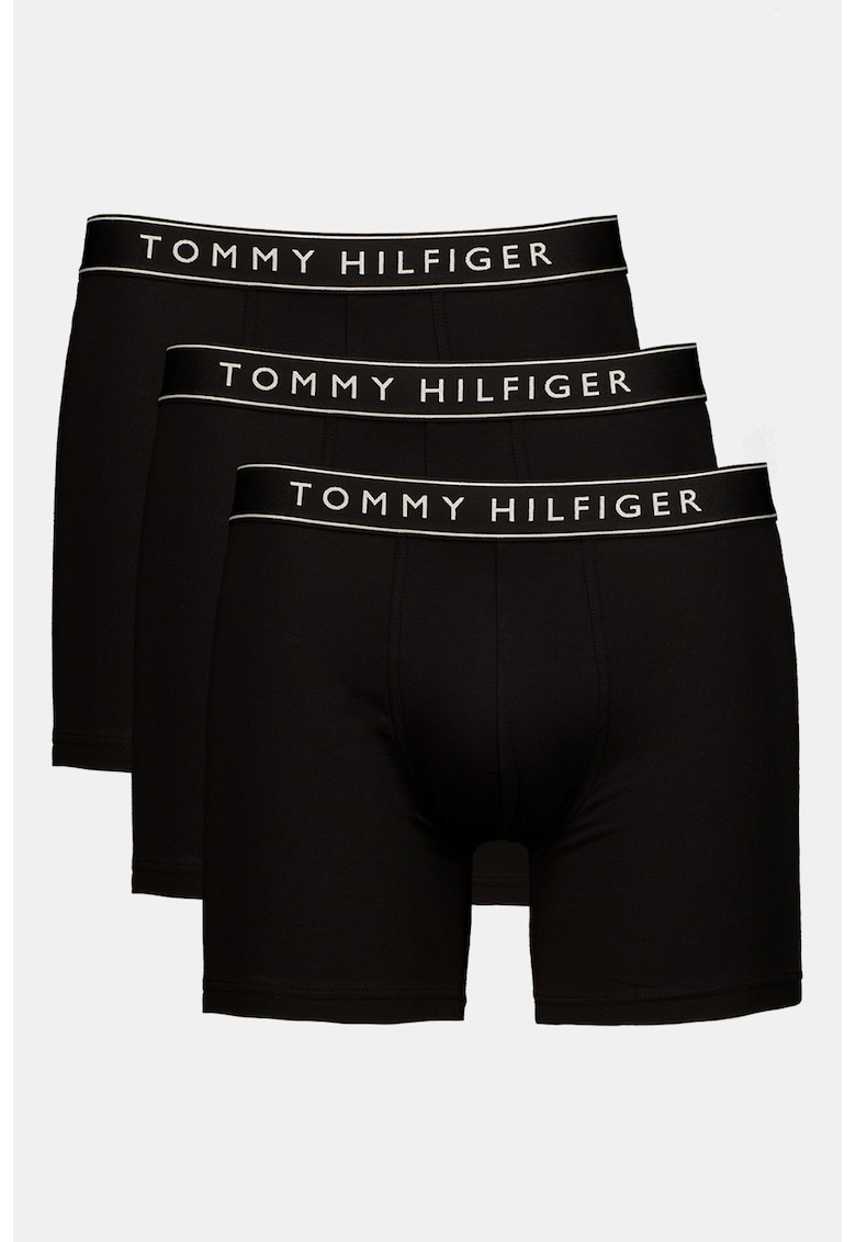 Set de boxeri din amestec de bumbac cu banda logo in talie - 3 perechi