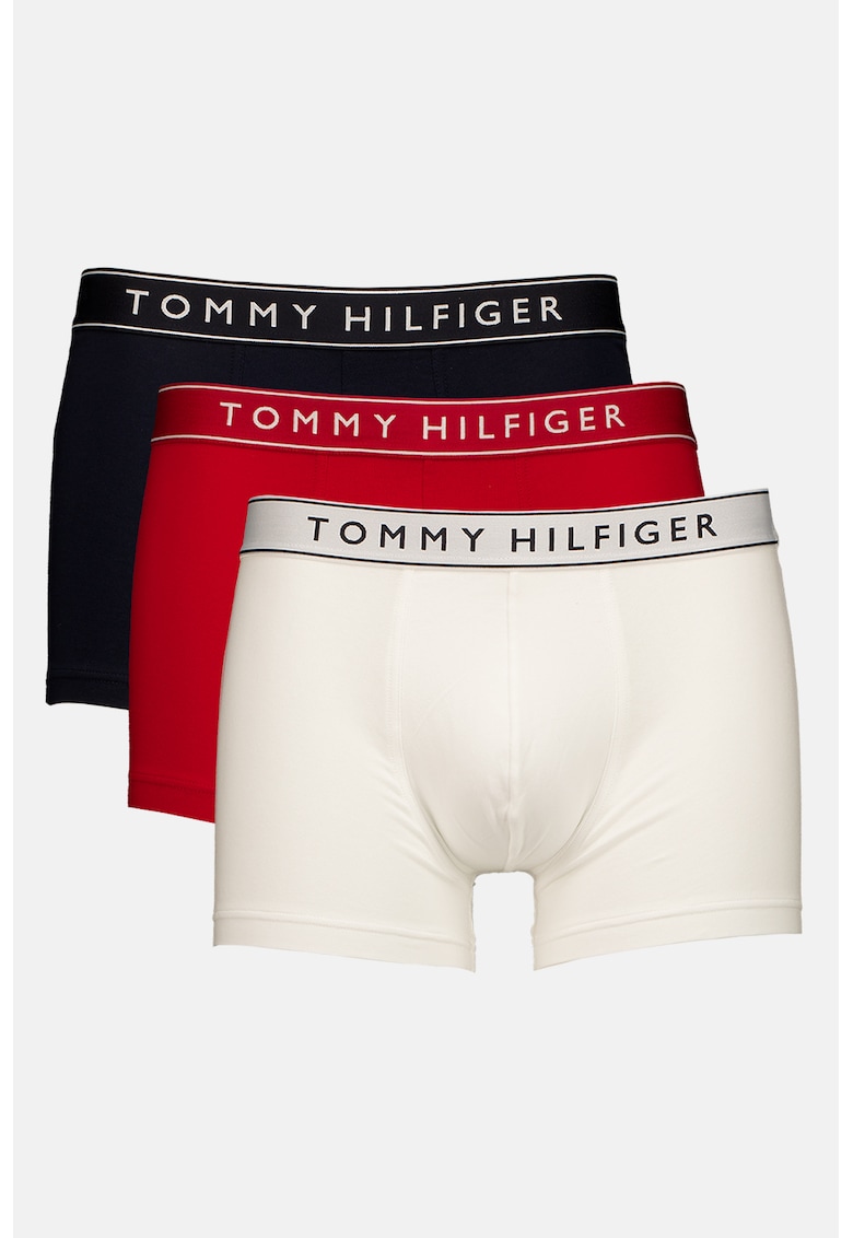 Set de boxeri din amestec de bumbac cu logo - 3 perechi