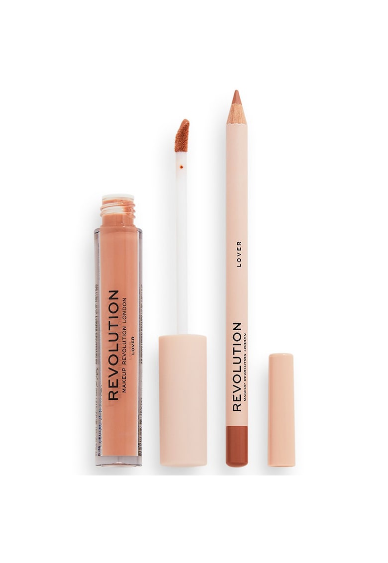 Set ingrijire buze Revolution: Ruj - 3 ml + Creion de buze - 1 g Lip Contour Kit