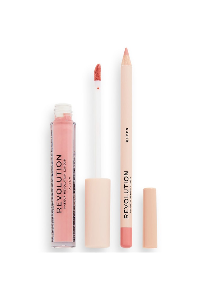 Set ingrijire buze Revolution: Ruj - 3 ml + Creion de buze - 1 g Lip Contour Kit