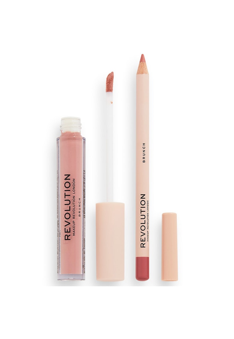 Set ingrijire buze Revolution: Ruj - 3 ml + Creion de buze - 1 g Lip Contour Kit