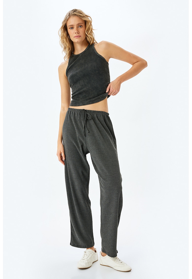 Pantaloni uni cu snur Pantaloni uni cu snur