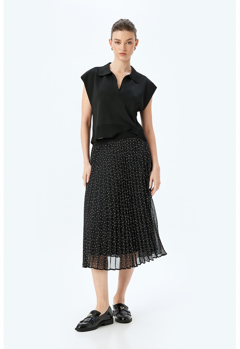 Fusta midi cu pliuri