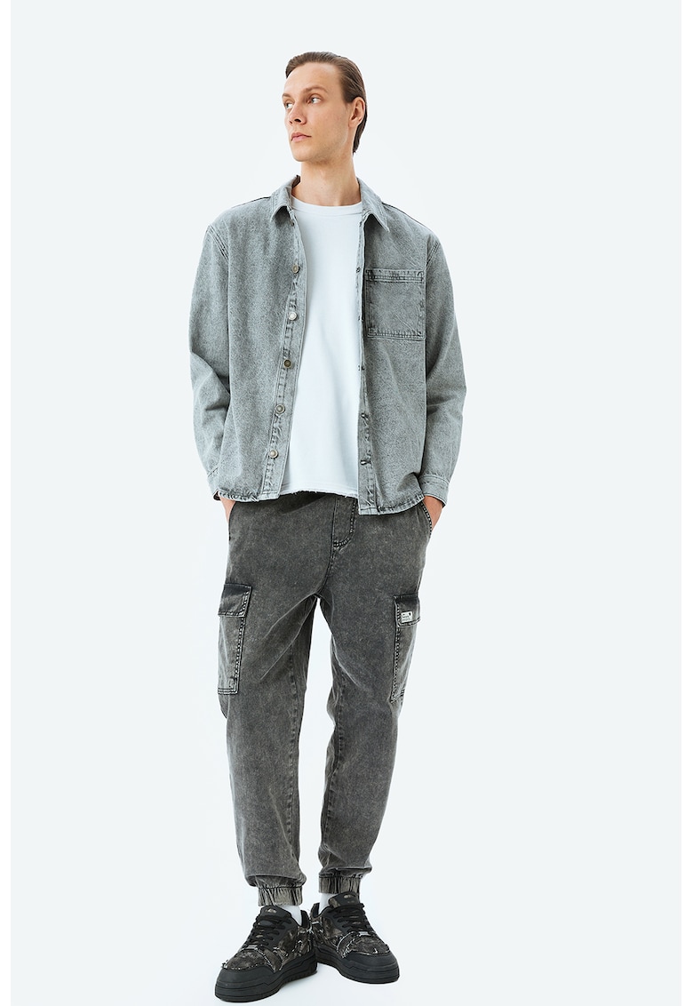 Pantaloni de bumbac cu mansete elastice