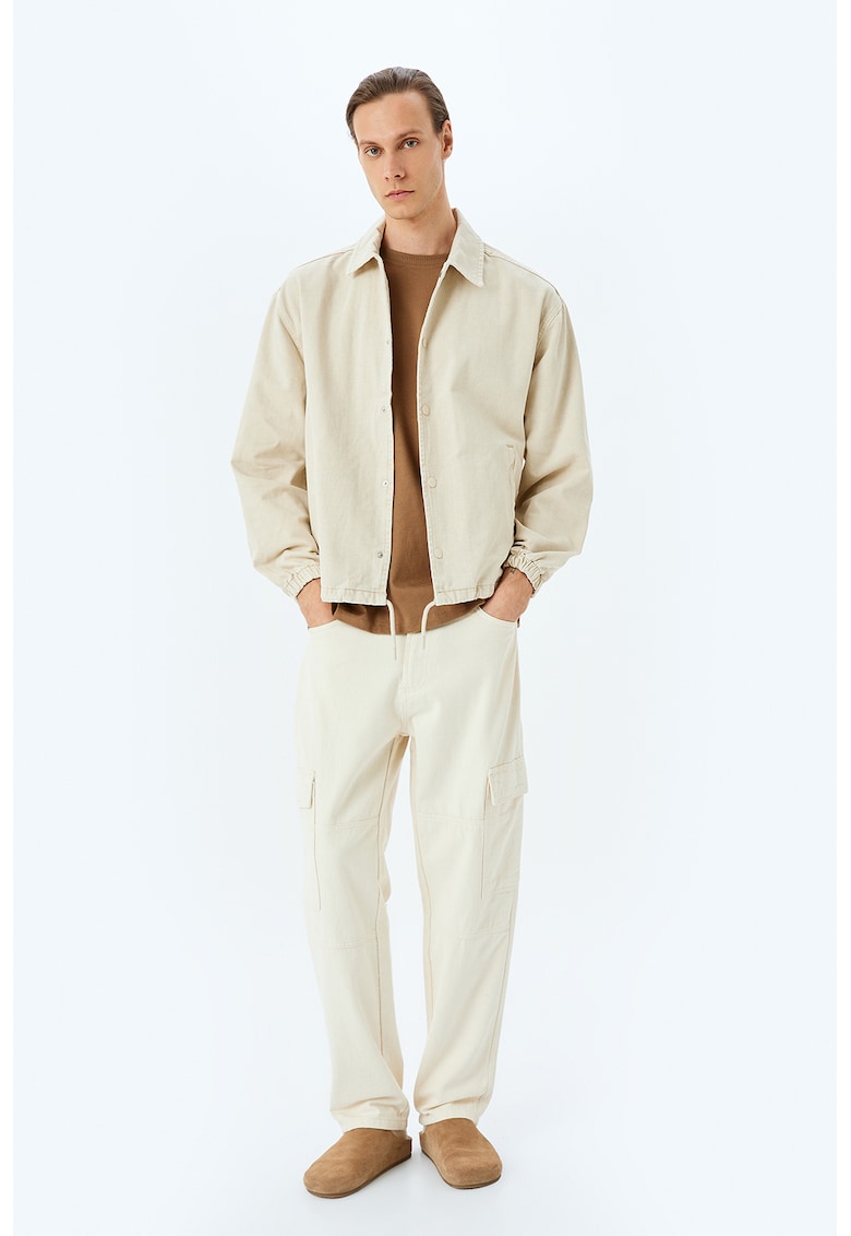 Jacheta de bumbac cu mansete elastice