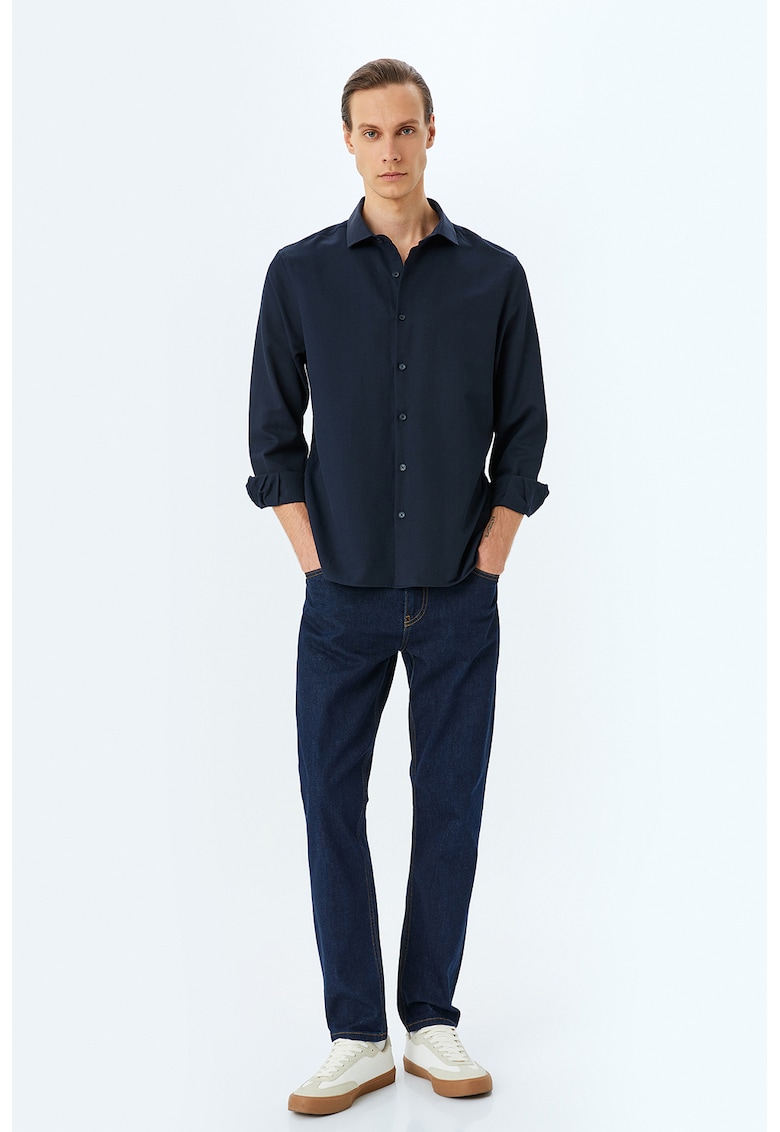 Camasa uni cu guler ascutit