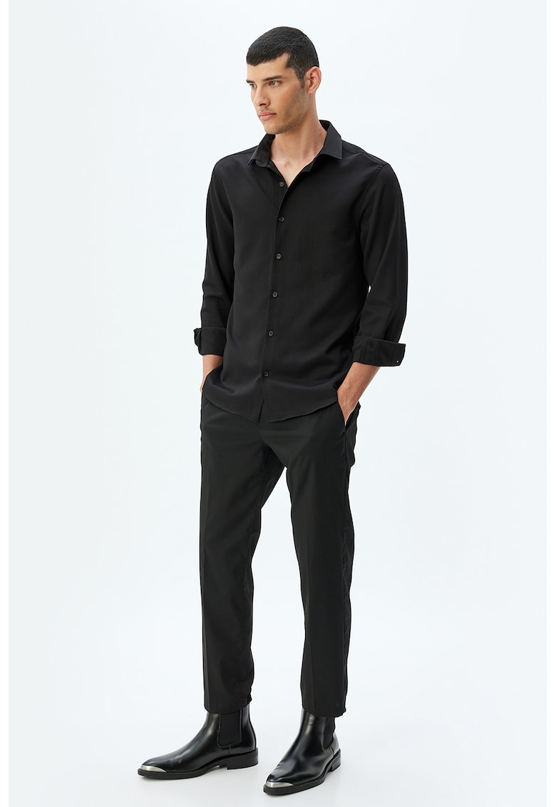 Camasa uni cu guler ascutit