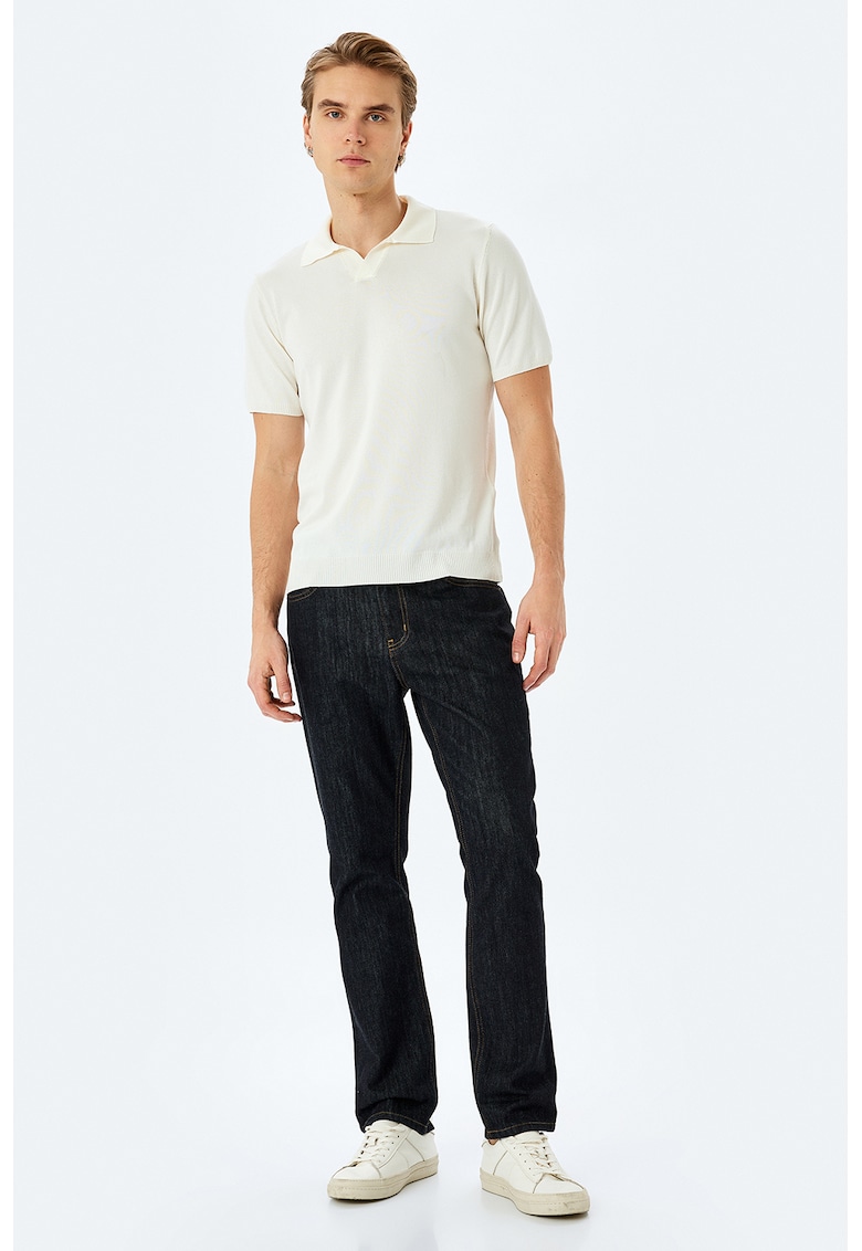 Pulover slim fit cu maneci scurte