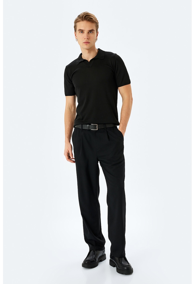 Pulover slim fit cu maneci scurte