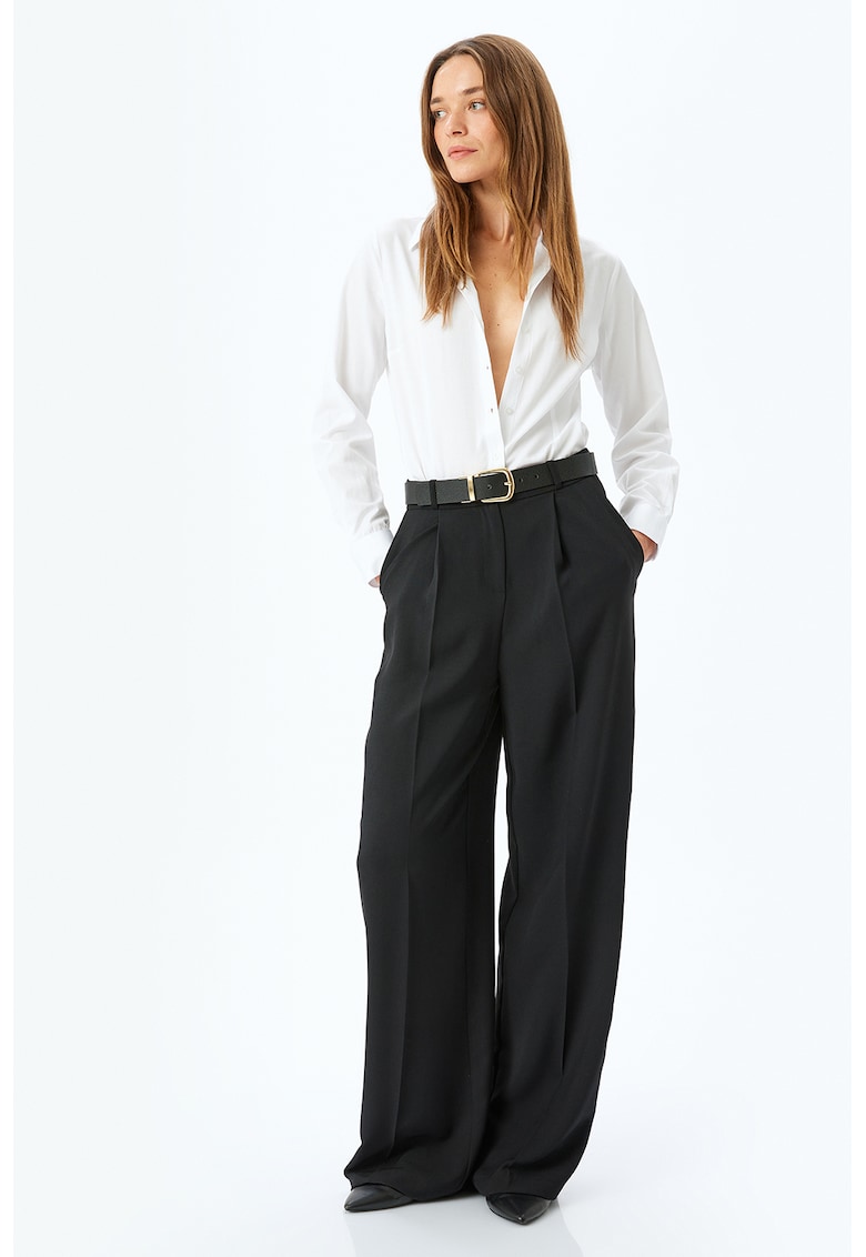 Camasa uni din amestec de bumbac - Alb optic