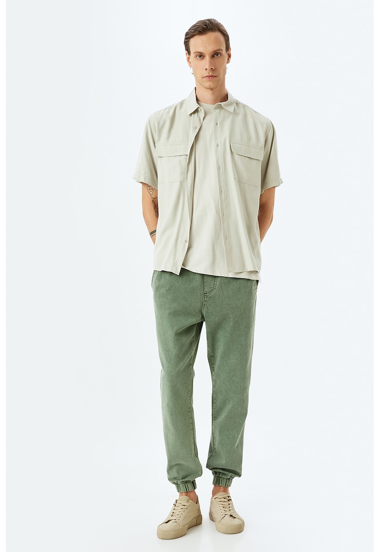 Pantaloni de bumbac cu mansete elastice