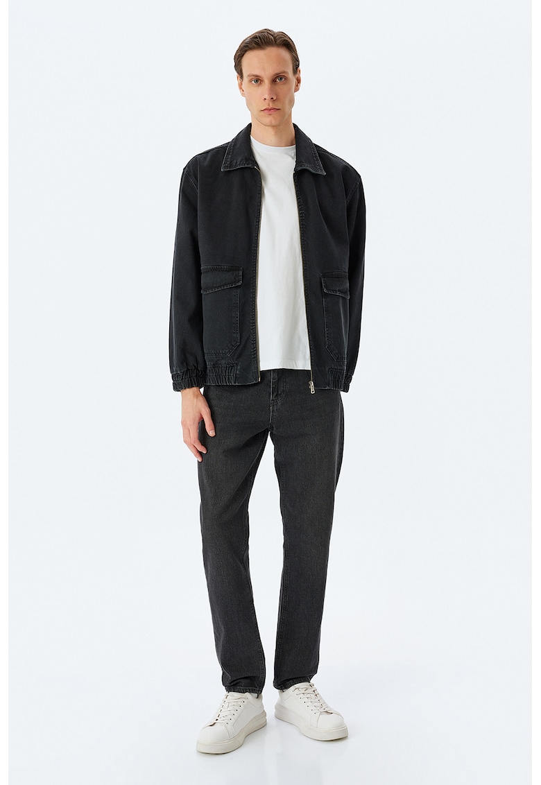 Jacheta de bumbac cu mansete elastice