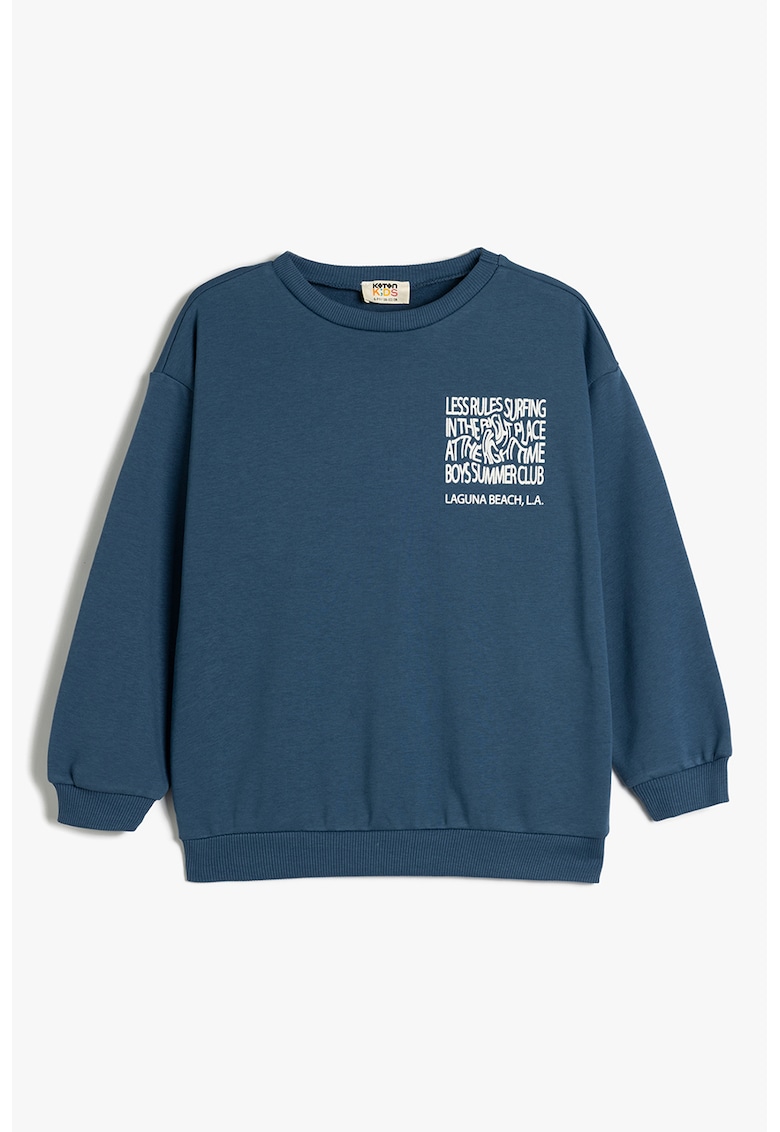 Bluza de trening cu decolteu rotund si imprimeu