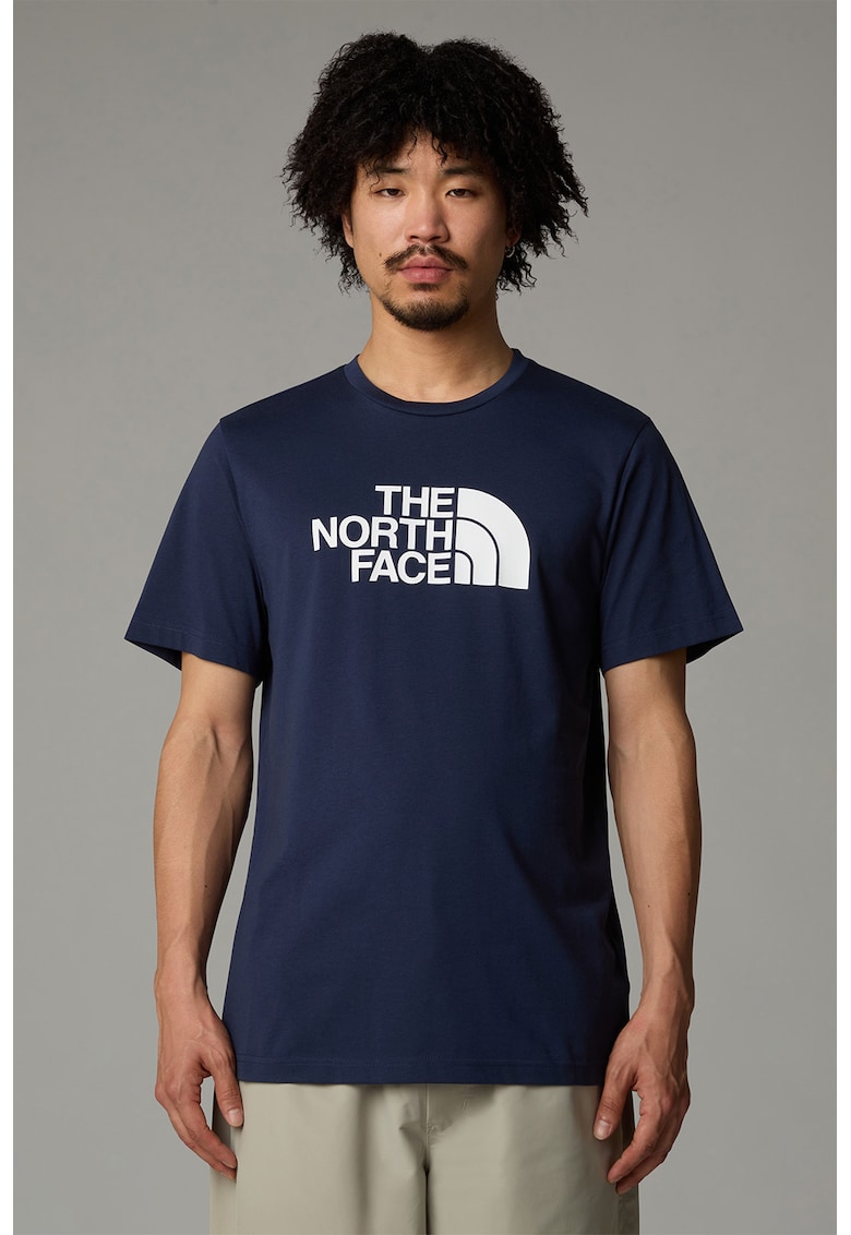 Tricou regular fit cu decolteu la baza gatului si imprimeu logo