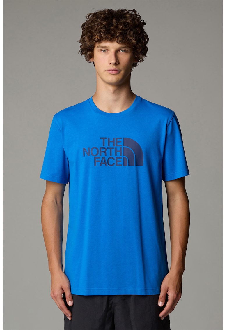 Tricou regular fit cu decolteu la baza gatului si imprimeu logo