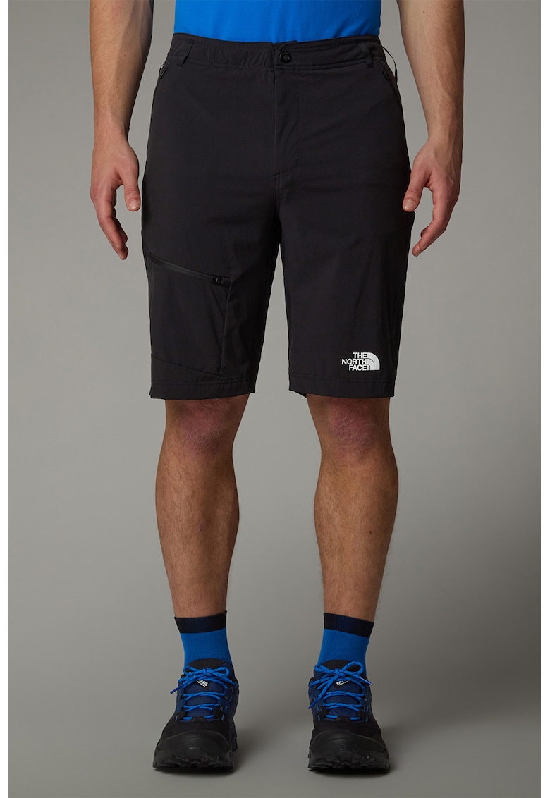 Pantaloni scurti cu logo pentru drumetii - Negru