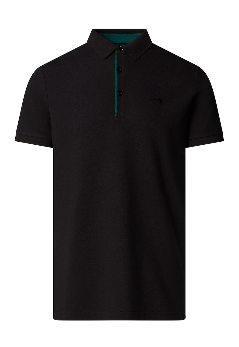 Tricou polo slim fit cu logo brodat - Negru