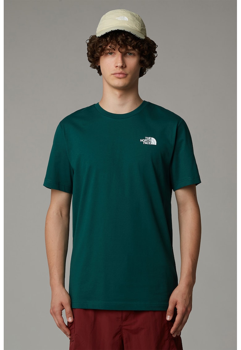 Tricou de bumbac cu imprimeu logo pe spate - Verde englez