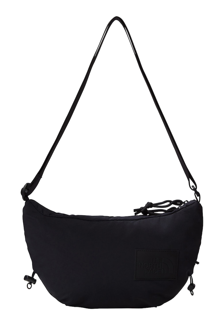 Geanta crossbody unisex cu aplicatie logo Never Stop - Negru stins