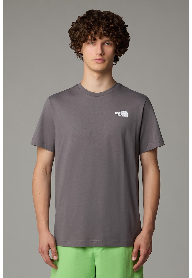 Tricou cu decolteu la baza gatului si imprimeu logo pe partea din spate