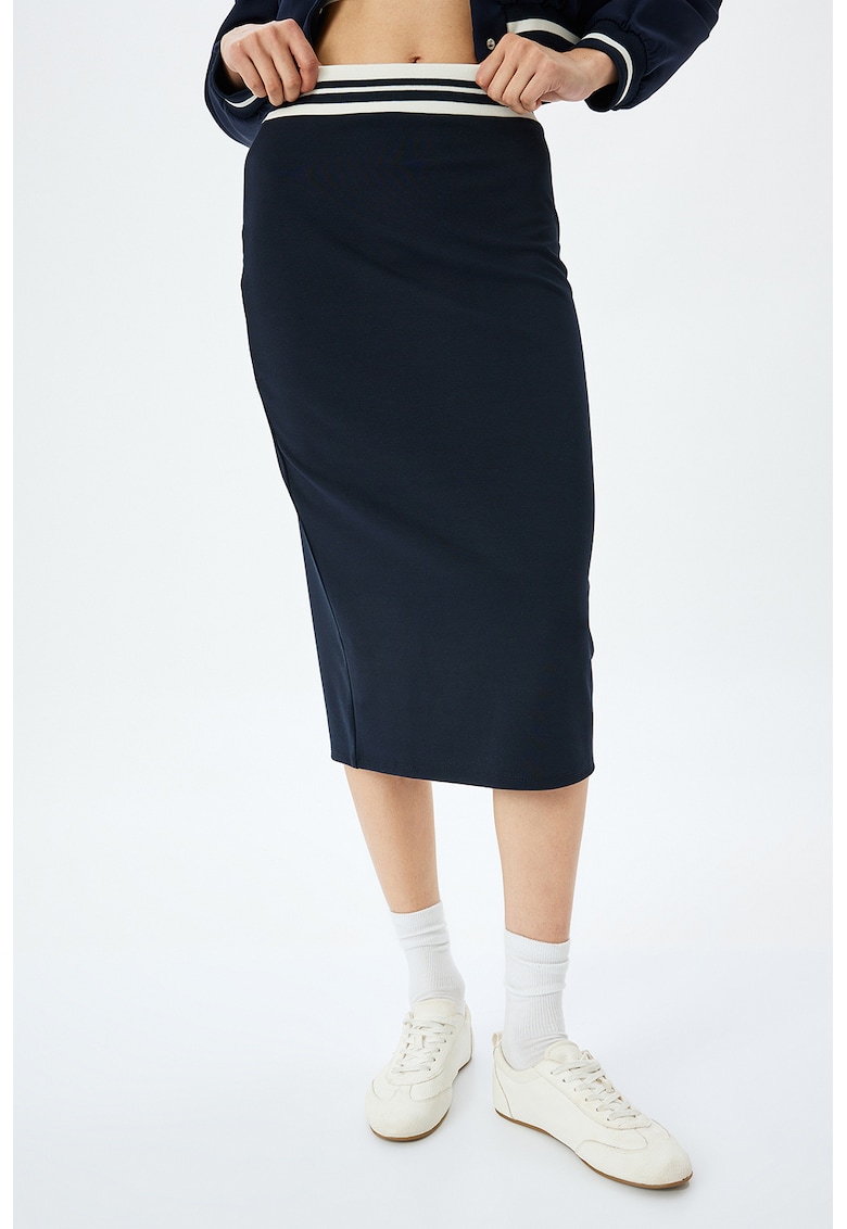 Fusta midi cu slit pe partea din spate