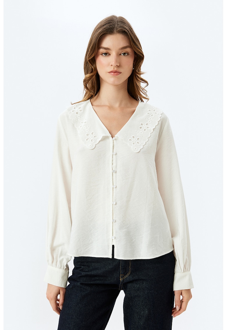 Camasa din viscoza cu guler valurit