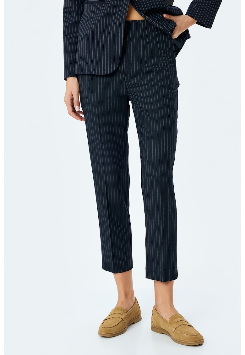 Pantaloni crop cu striatii Elegant