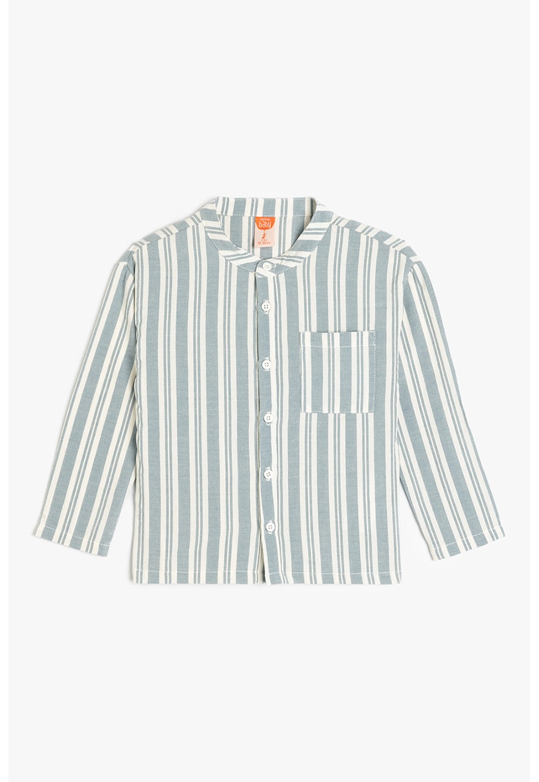 Camasa cu model in dungi si buzunar pe piept